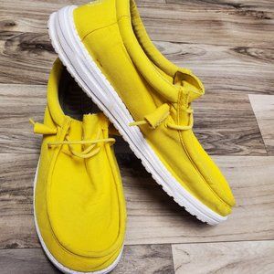 Hey Dude Men's Wally Slub Canvas - Empire Yellow - Size 11